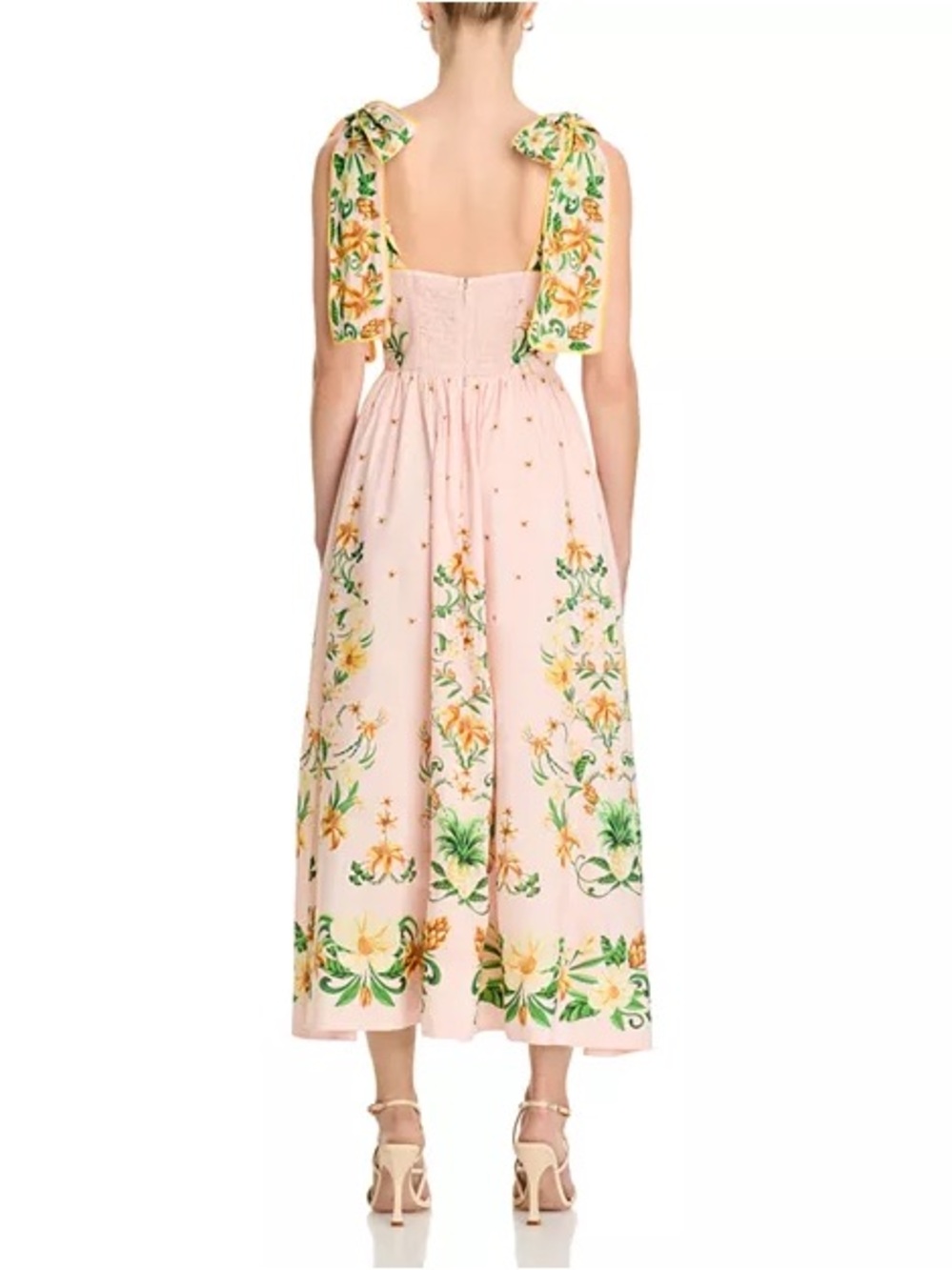 FARM Rio GORGEOUS Brand new Botanical Beauty Pink Laces Cup Midi Dress - Picture 3 of 5